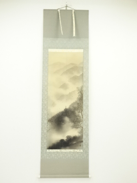 JAPANESE HANGING SCROLL / HAND PAINTED / LANDSCAPE